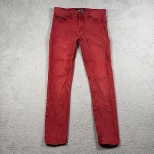 XXX‎ Rude Mens Skinny Jeans Red Denim Slim Fit Stretch Pants 31x30